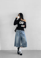 [ Aespa Winter 同款 ] - Blackup Made Boatneck Print Long Sleeve T-shirt