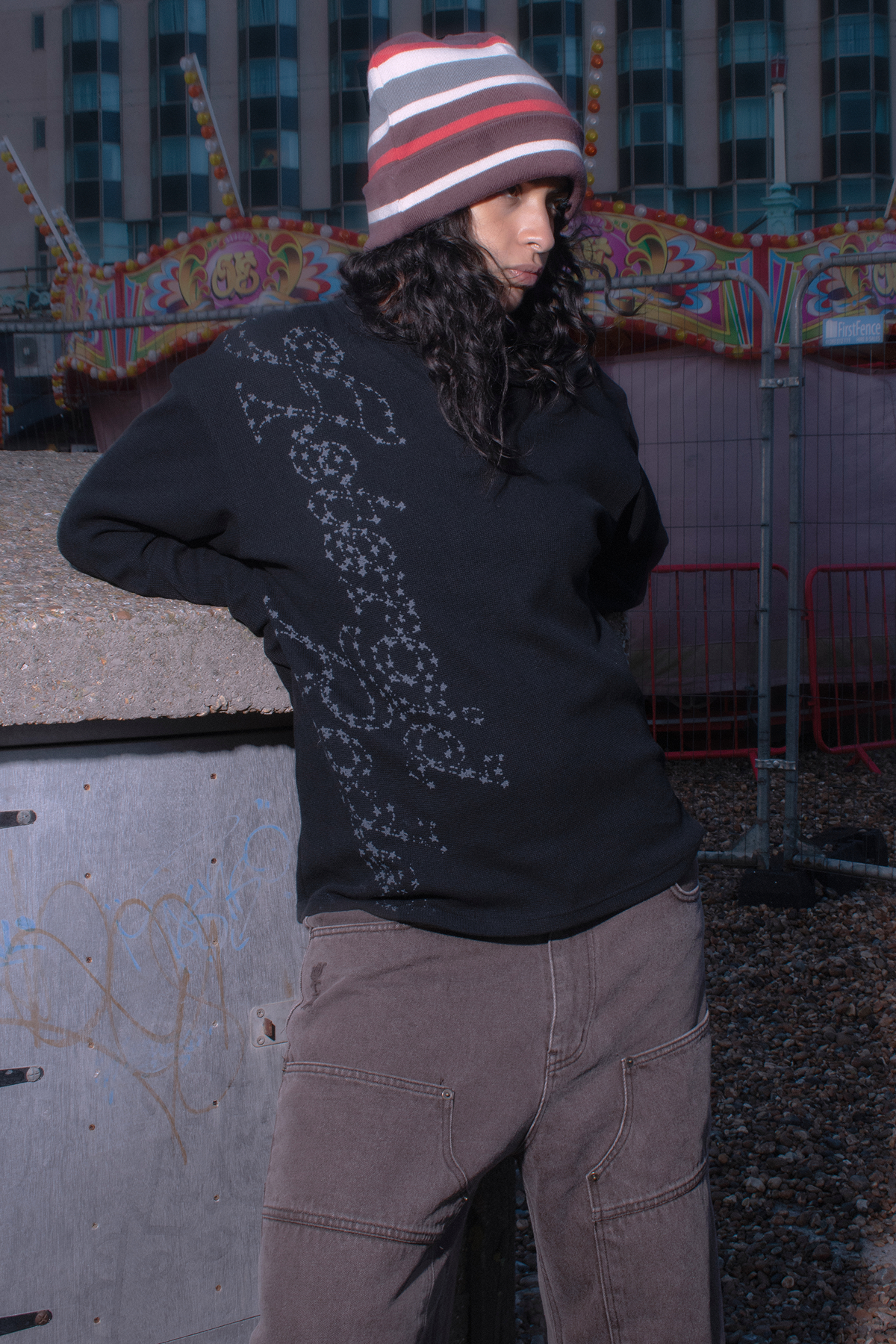 [ Pre-order ] Asteroid Rodeo Henry Neck LS T-Shirt Ivory