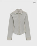 [ Pre-order ] Blackup Color Block Button Shirt