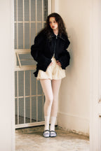 [ Pre-order ] Khiho Satin Shirring Ballerina Flats