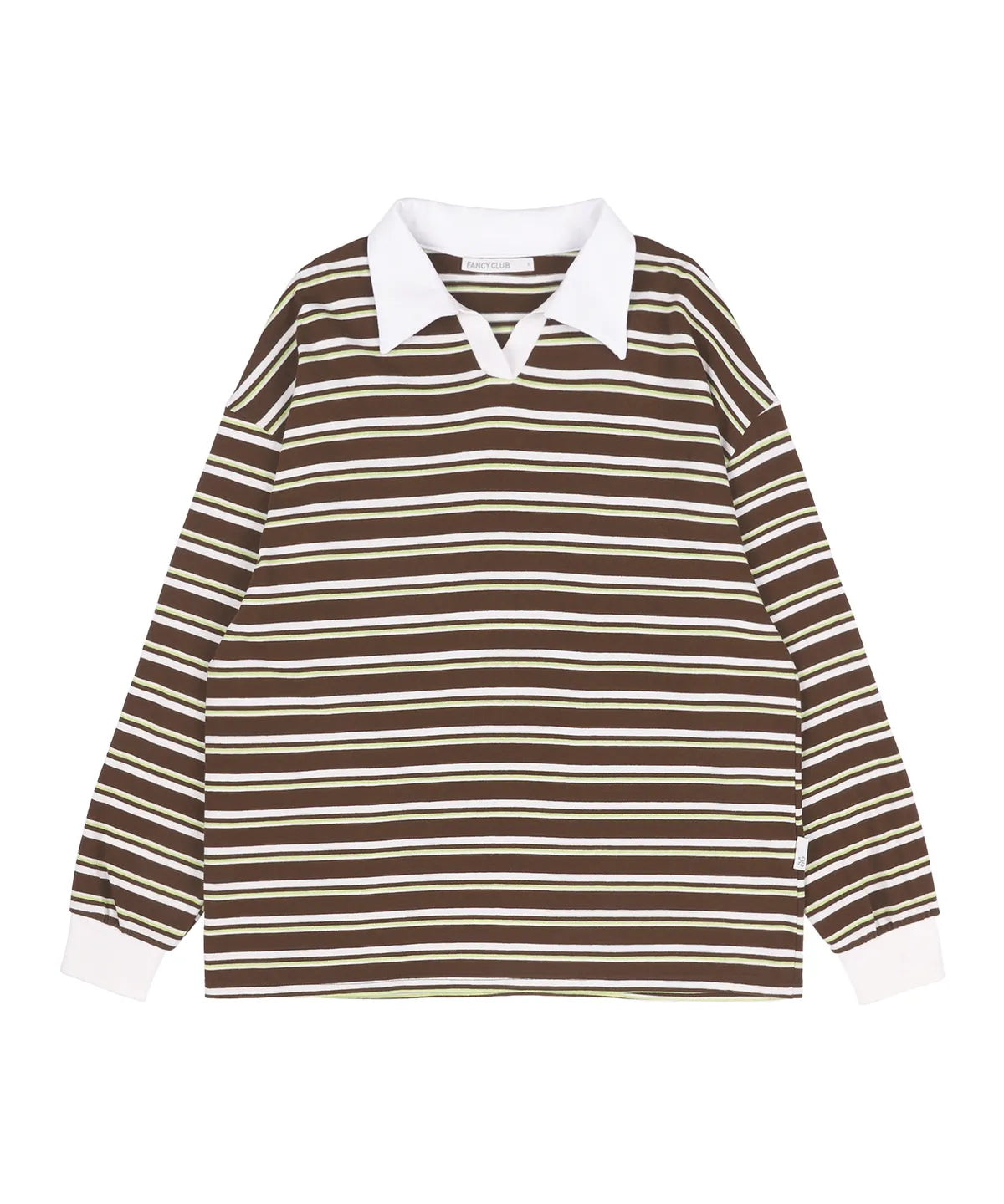[ Pre-order ] Fancy Club Stripe Overfit Rugby - brown