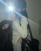 [ 現貨 ] 秋冬必入厚針織單膊側開上衣 Basil Unbalanced Shoulder Knit