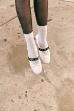 [ Pre-order ] Khiho Satin Shirring Ballerina Flats