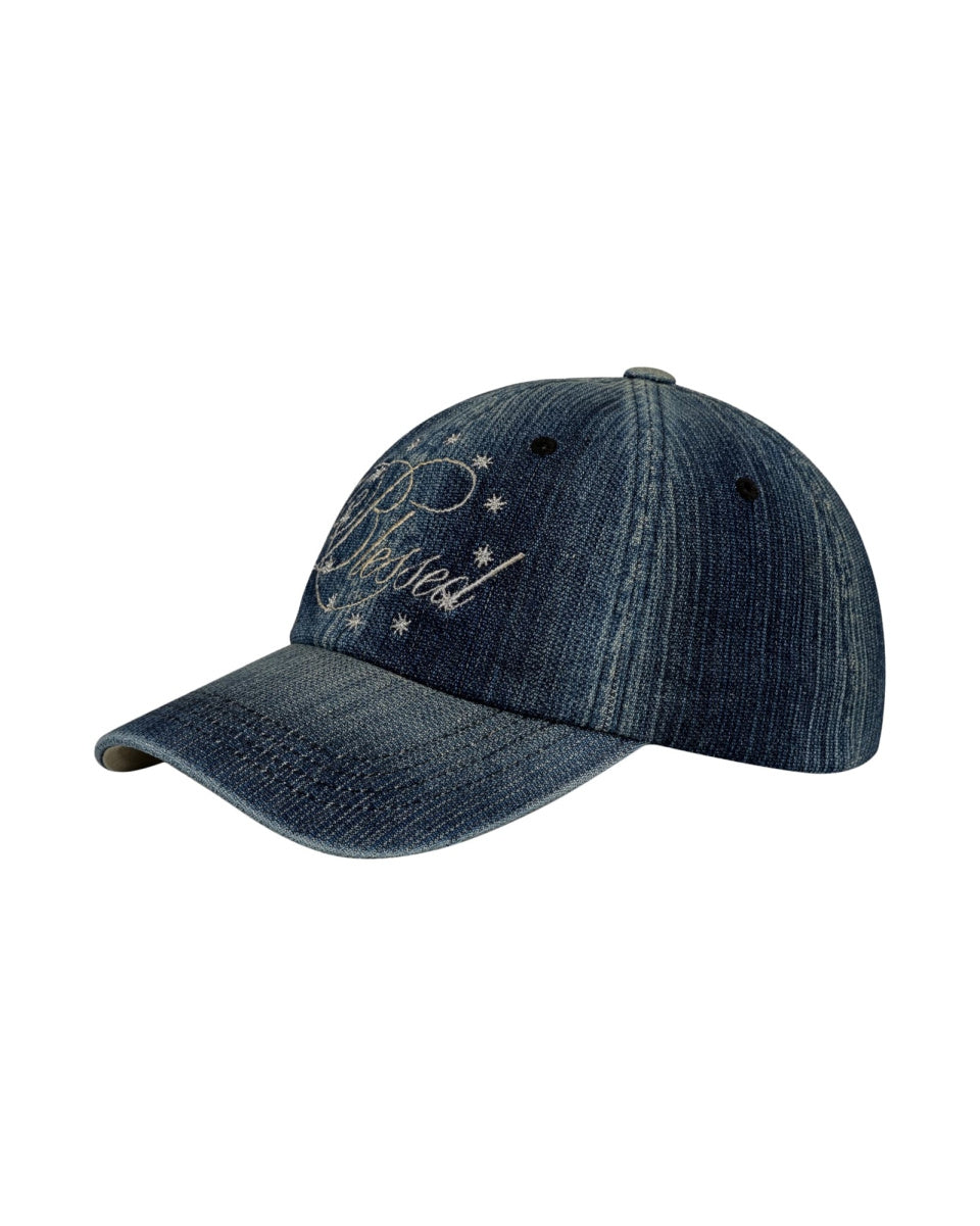 [ Pre-order ] Blessed Stripe Denim Ball Cap