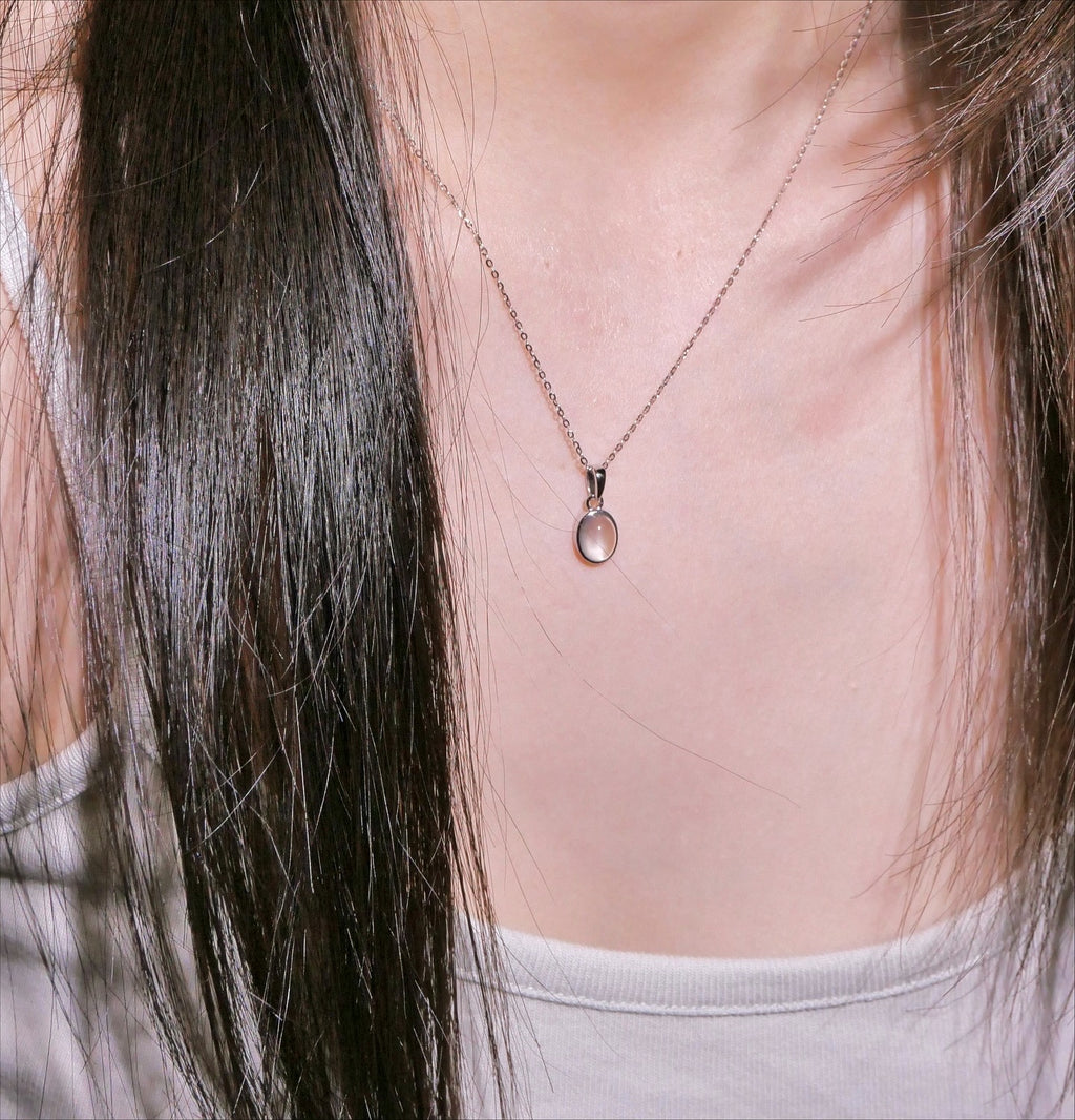 [ Pre-order ] TSC016 葡萄石純銀S925頸鏈 Natural Prehnite Silver Necklace