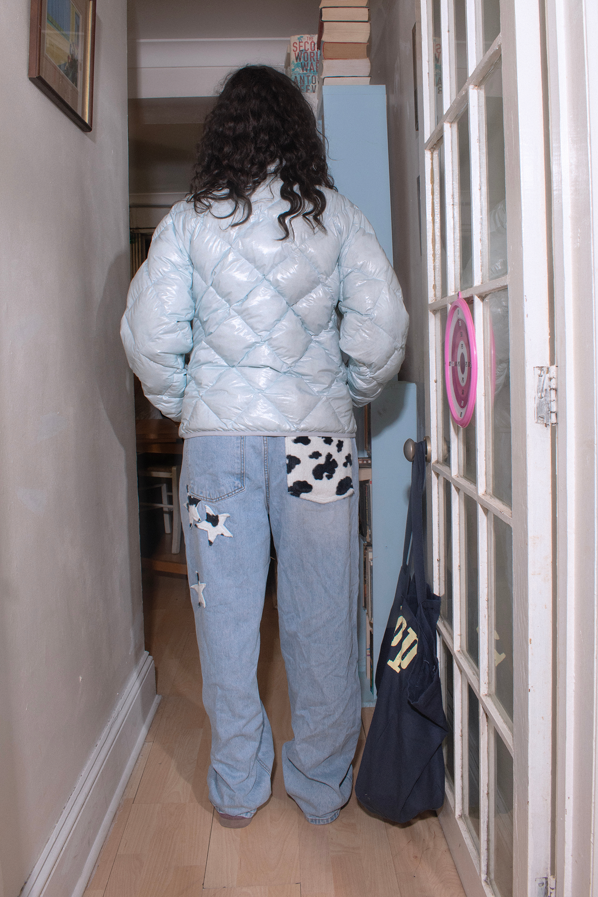 [ Pre-order ] Cow Star Denim Pants Light Blue