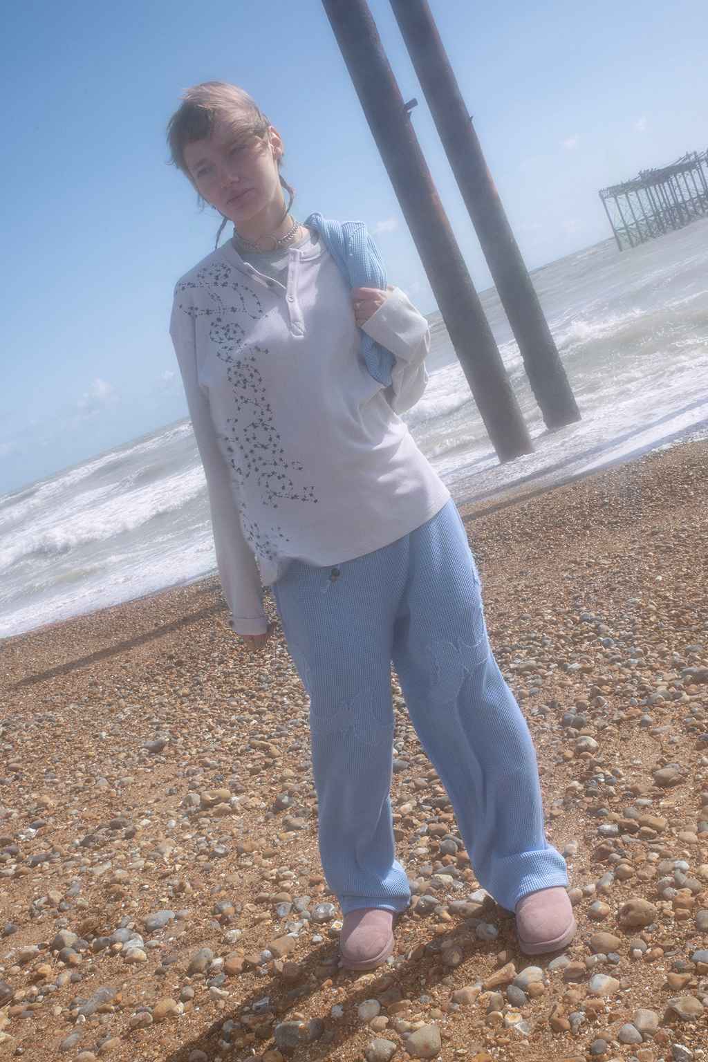 [ Pre-order ] Asteroid Rodeo Henry Neck LS T-Shirt Ivory