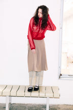 [ Pre-order ] Khiho Satin Shirring Ballerina Flats