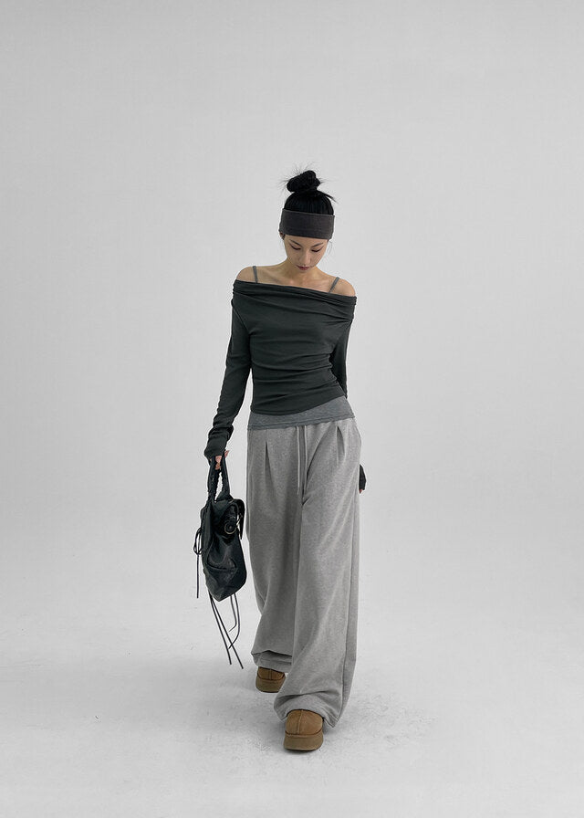 [ Pre-order ] Blackup Made Florem Gimo Drape Long Sleeve T-shirt