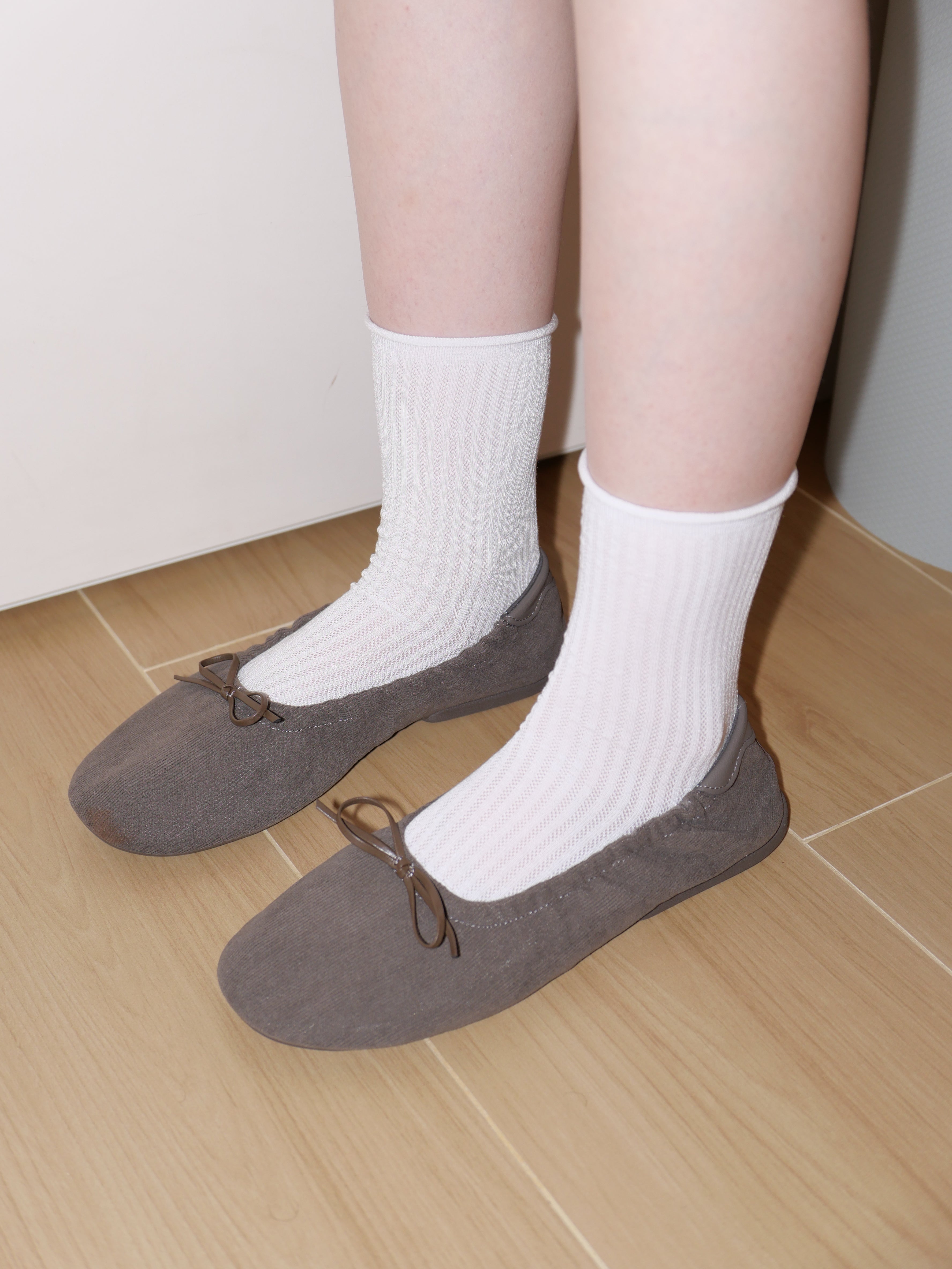 [ 現貨 ] 輕薄捲邊網孔襪🧦