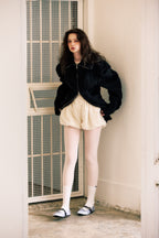 [ Pre-order ] Khiho Satin Shirring Ballerina Flats