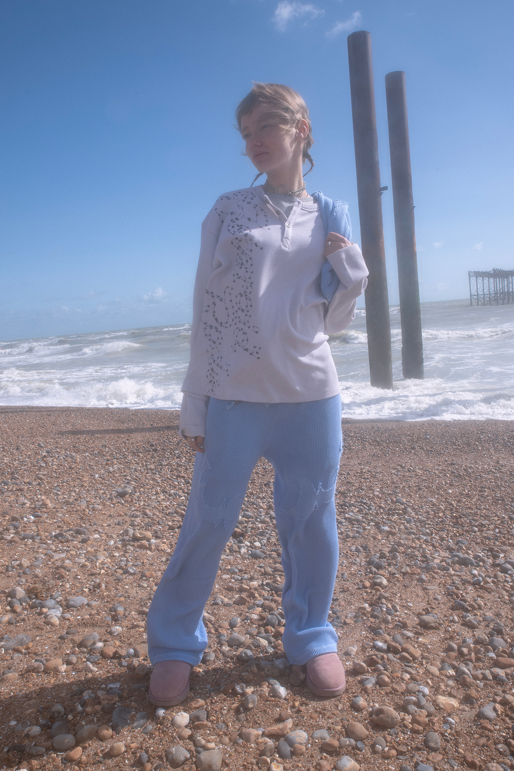 [ Pre-order ] Asteroid Rodeo Henry Neck LS T-Shirt Ivory