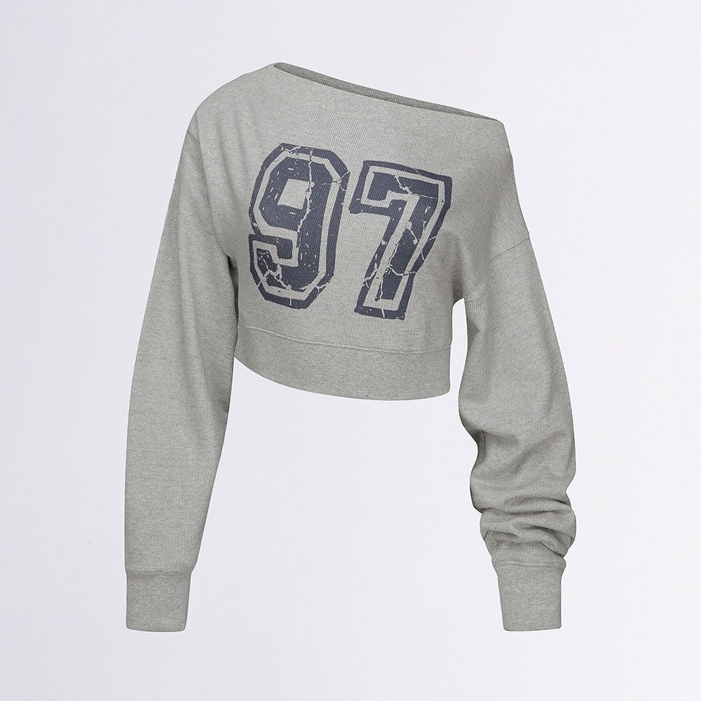 [ 現貨 ] Sculptor Off-Shoulder Cropped Sweatshirt
