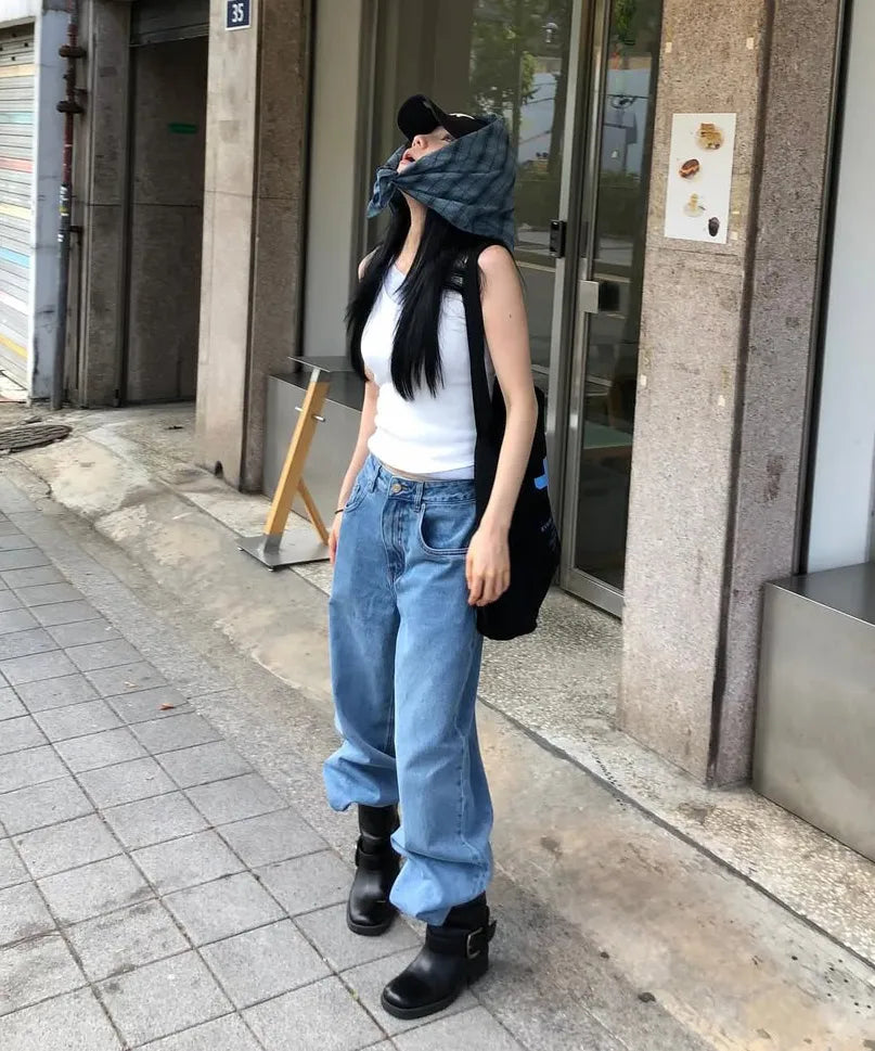 [ Jennie 同款 Pre-order ] Women Era Wide Fit Denim Pants