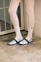 [ Pre-order ] Khiho Satin Shirring Ballerina Flats