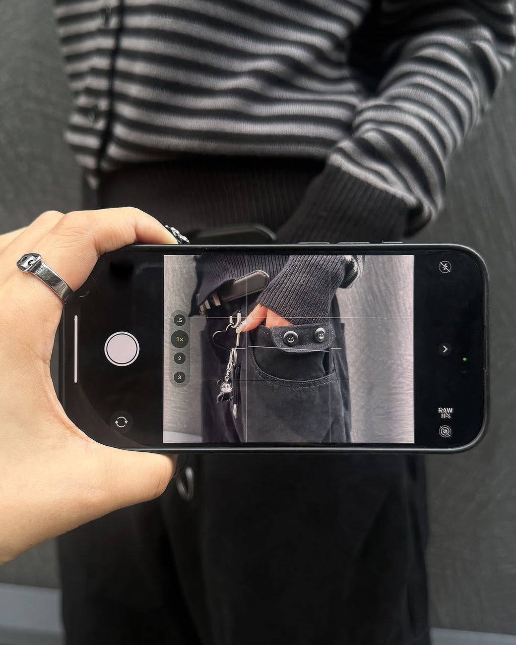 [ Pre-order ] Rockcake Stripe Logo Knit Cardigan