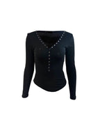 [ KR0457 ] 修身加絨扣鈕上衣三色入 Everyday Long Sleeve Top ( 內含薄絨 )