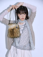 [ Pre-order ] Furry Paw Bag (Mix Brown)
