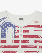 [ Pre-order ] USA Banner Henly Neck Tee