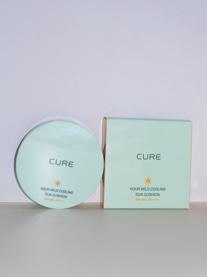 [ 店主推薦 Pre-order ] Cure 涼感水潤溫和防曬氣墊 ( 全家都可以使用 ) Aqua Mild Cooling Sun Cushion SPF50+ PA++++