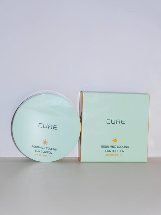 [ 店主推薦 Pre-order ] Cure 涼感水潤溫和防曬氣墊 ( 全家都可以使用 ) Aqua Mild Cooling Sun Cushion SPF50+ PA++++