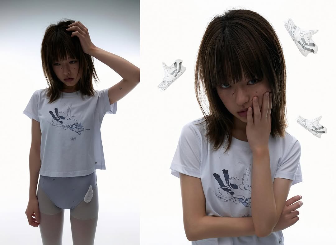 [ Pre-order ] OJOS x NOITOW SHU Graphic Crop T-shirt