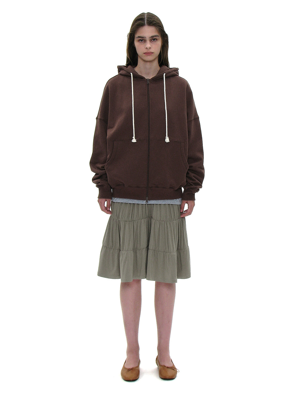 [ 店主推薦 Pre-order ] PWC JERSEY SHIRRING TIERED MIDI SKIRT