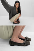 [ Pre-order ] Made Mogeller Washed Leather Flat Shoes