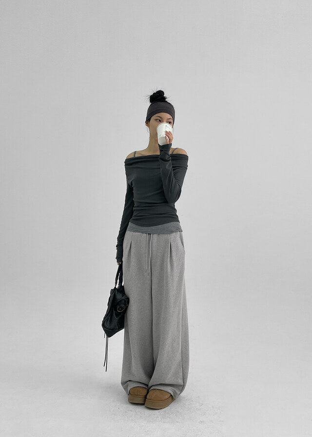 [ Pre-order ] Blackup Made Florem Gimo Drape Long Sleeve T-shirt