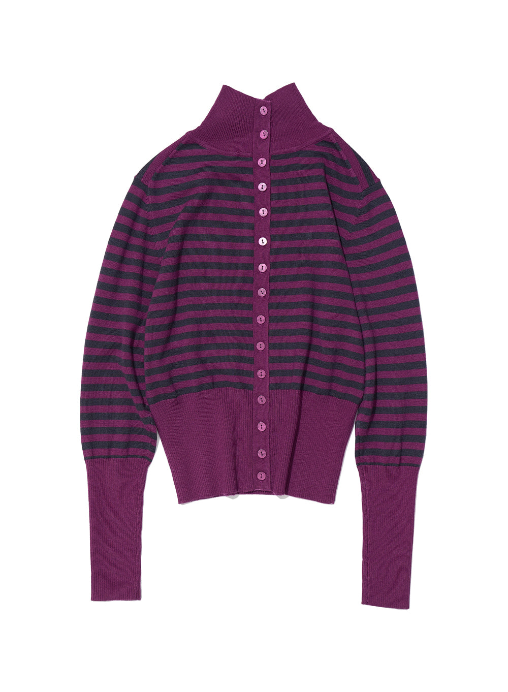 [ Pre-order] PWC HIGHNECK BACK BUTTON-UP KNIT TOP