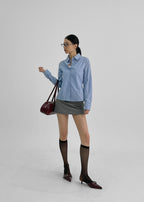 [ Pre-order ] Blackup Made Wellin Waist Stripe Shirt