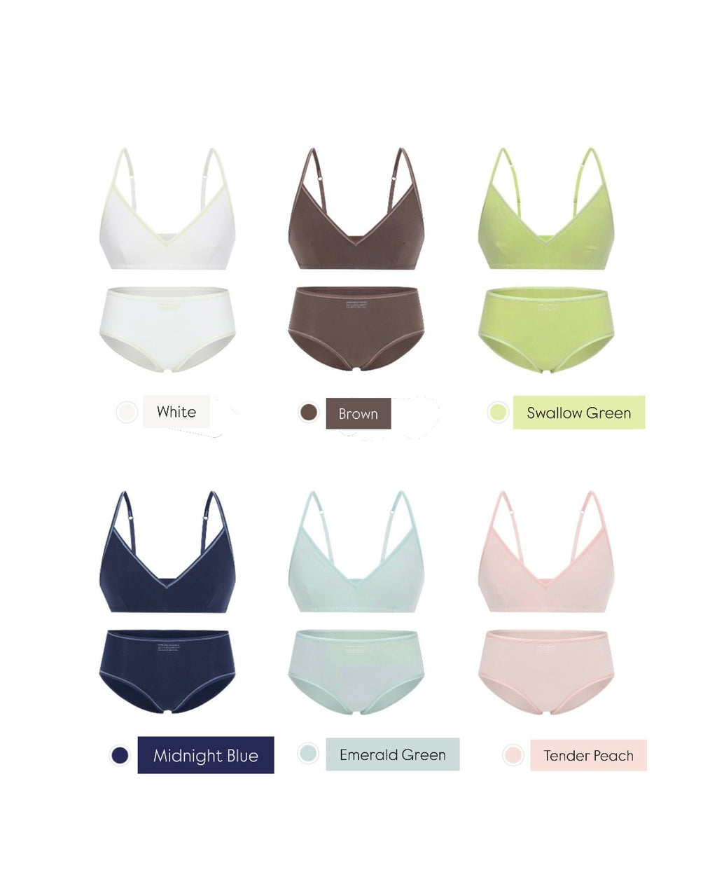 [ Pre-order ] 全棉內衣套裝 👙 Organic Oh! Bra Panty SET ( 內附胸墊 )