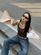 [ 現貨 ] Stud Halter Tank Top ( khaki M 現貨 )