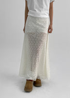 [ Pre-order ] Blackup Made Floppy Layered Lace Long Skirt