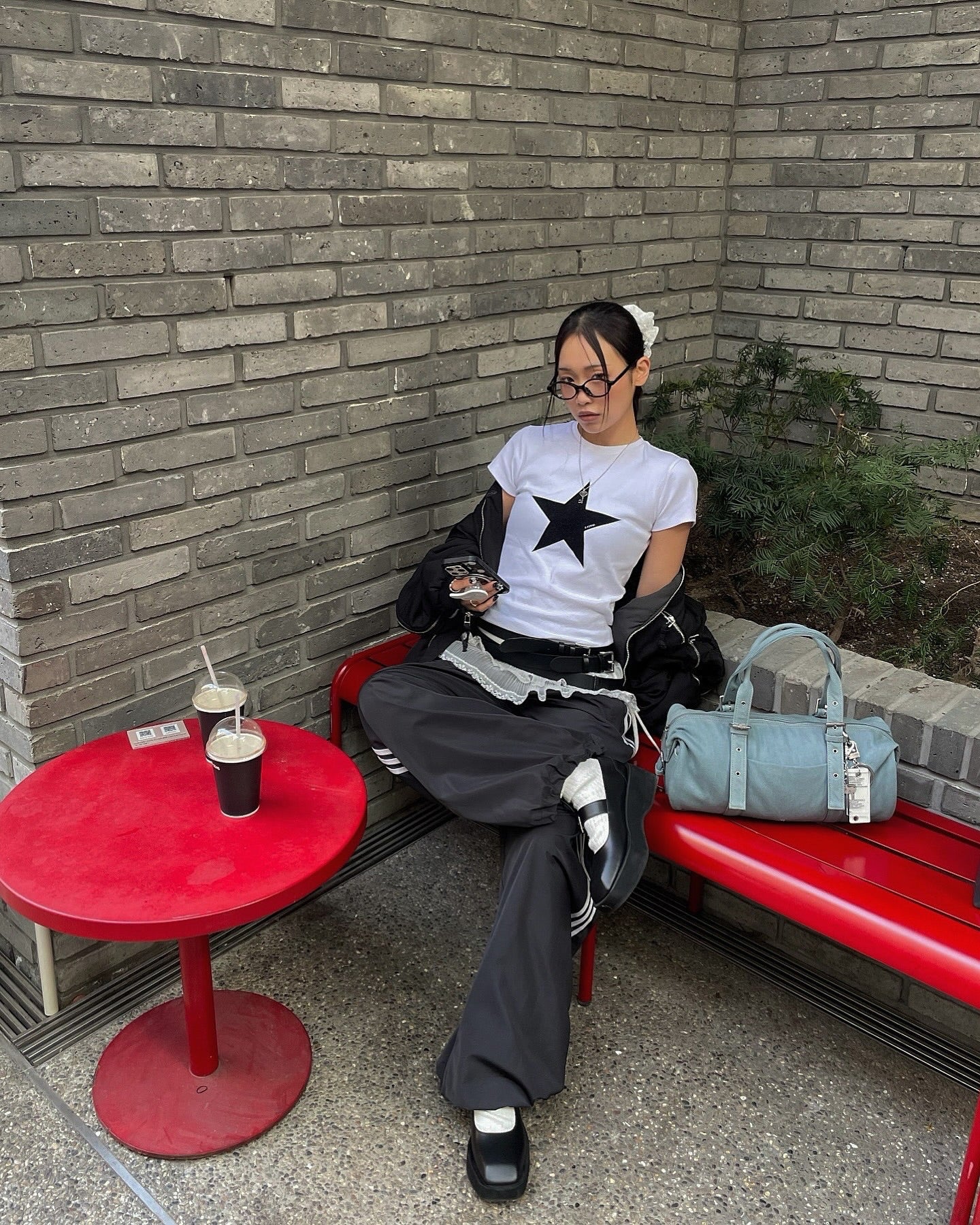 [ Pre-order ] YOUHEE Star Point T-shirts White
