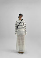 [ Pre-order ] Blackup Made Floppy Layered Lace Long Skirt