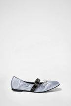 [ Pre-order ] Khiho Satin Shirring Ballerina Flats