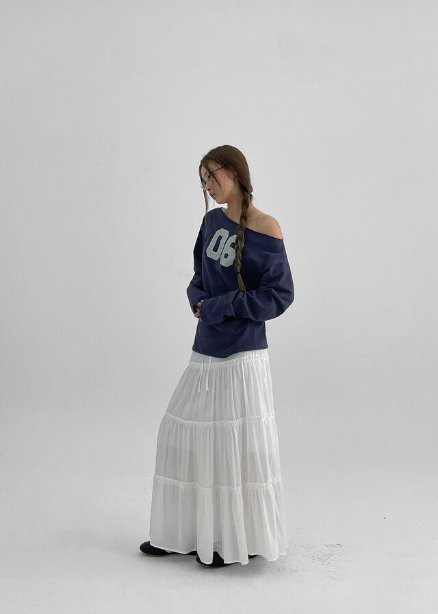 [ Aespa Winter 同款 ] - Blackup Made Boatneck Print Long Sleeve T-shirt