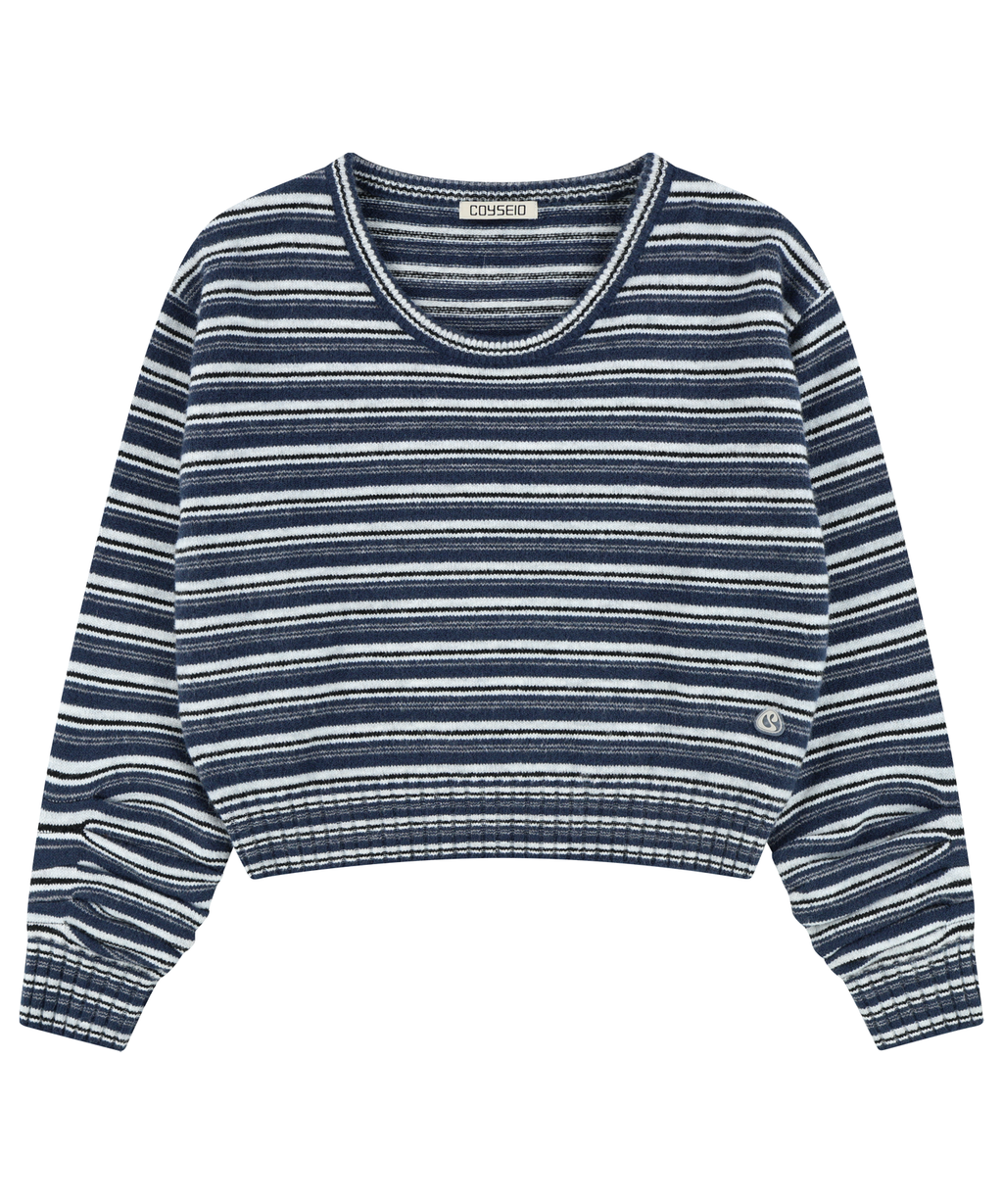 [ 現貨 ] Coyseio Coy Stripe Knit Navy