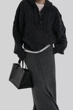 [ Pre-order ] Autumn Made Wool cable Hood Knit