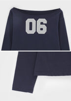 [ Aespa Winter 同款 ] - Blackup Made Boatneck Print Long Sleeve T-shirt