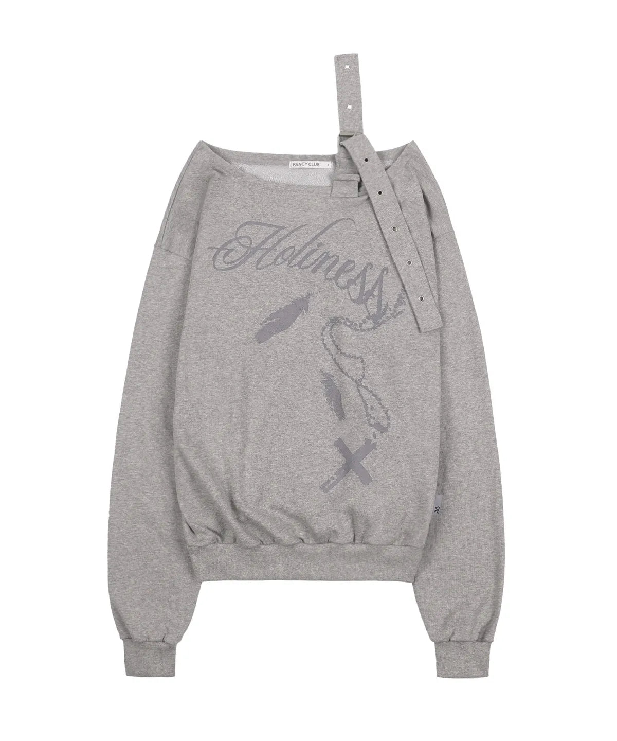 [ Pre-order ] Fancy Club One-Shoulder Buckle Sweatshirt