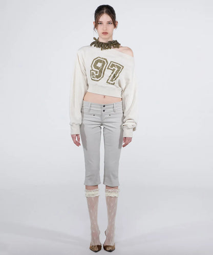 [ 現貨 ] Sculptor Off-Shoulder Cropped Sweatshirt
