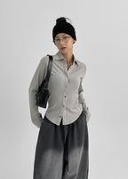 [ Pre-order ] Blackup Color Block Button Shirt