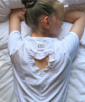 [ Pre-order ] Ruffle Heart Cut Out Puff Sleeve Half T Shirt
