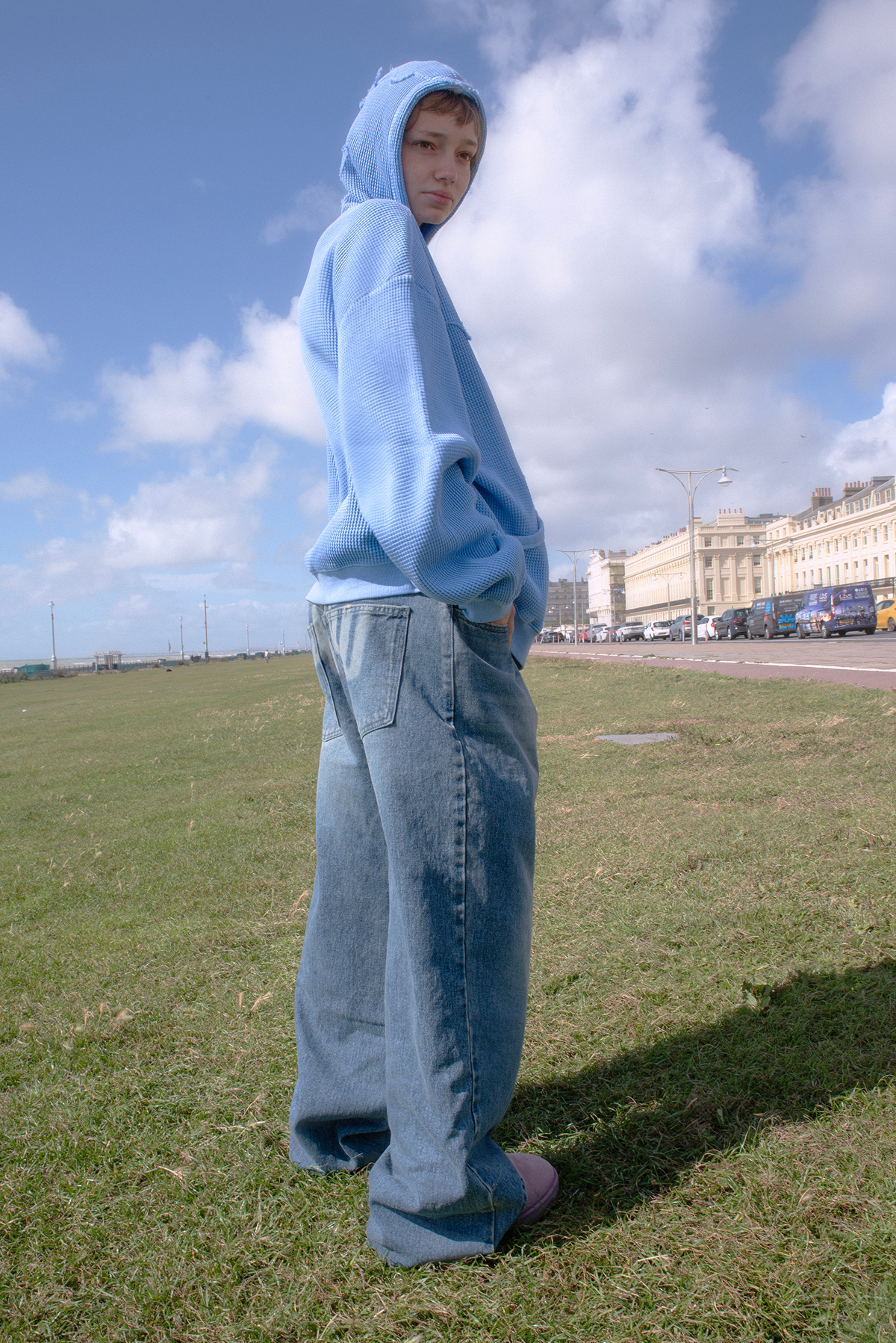 [ Pre-order ] 134340 Vintage Laser Denim Pants Blue