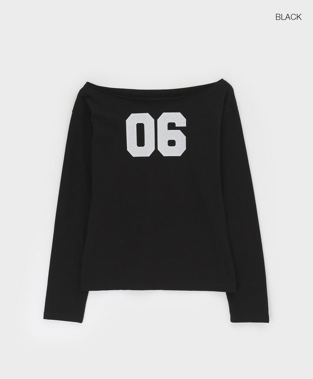 [ Aespa Winter 同款 ] - Blackup Made Boatneck Print Long Sleeve T-shirt