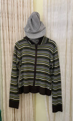 [ Pre-order ] Soft Knit Zip-up Stripe