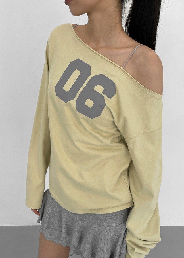 [ Aespa Winter 同款 ] - Blackup Made Boatneck Print Long Sleeve T-shirt