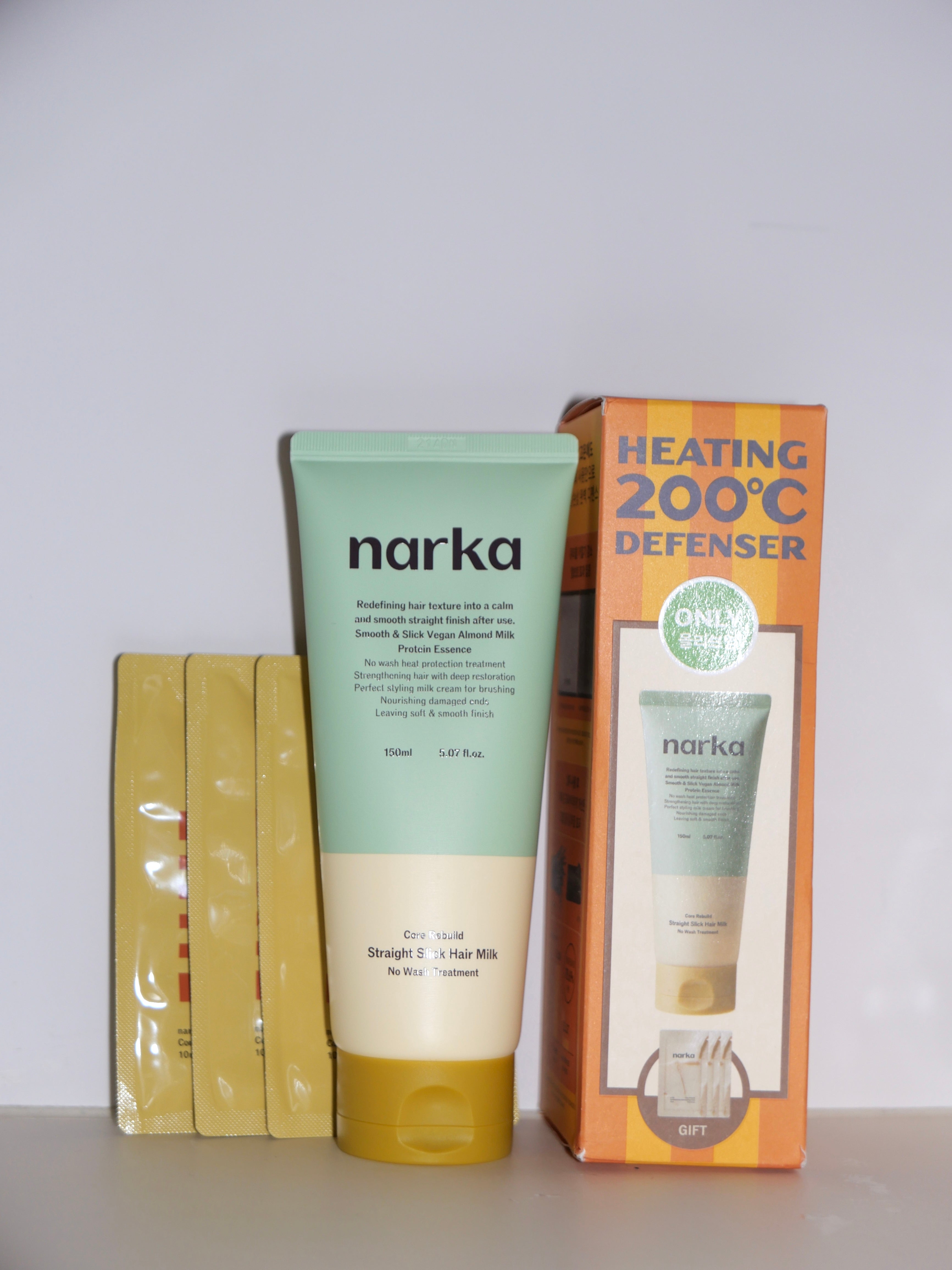 [ 現貨 ] Narka 免洗抗熱蛋白修護髮膜 ( 夾頭髮前可用 ) Core Rebuild Straight Slick Hair Milk 150ml